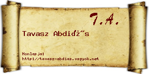 Tavasz Abdiás névjegykártya